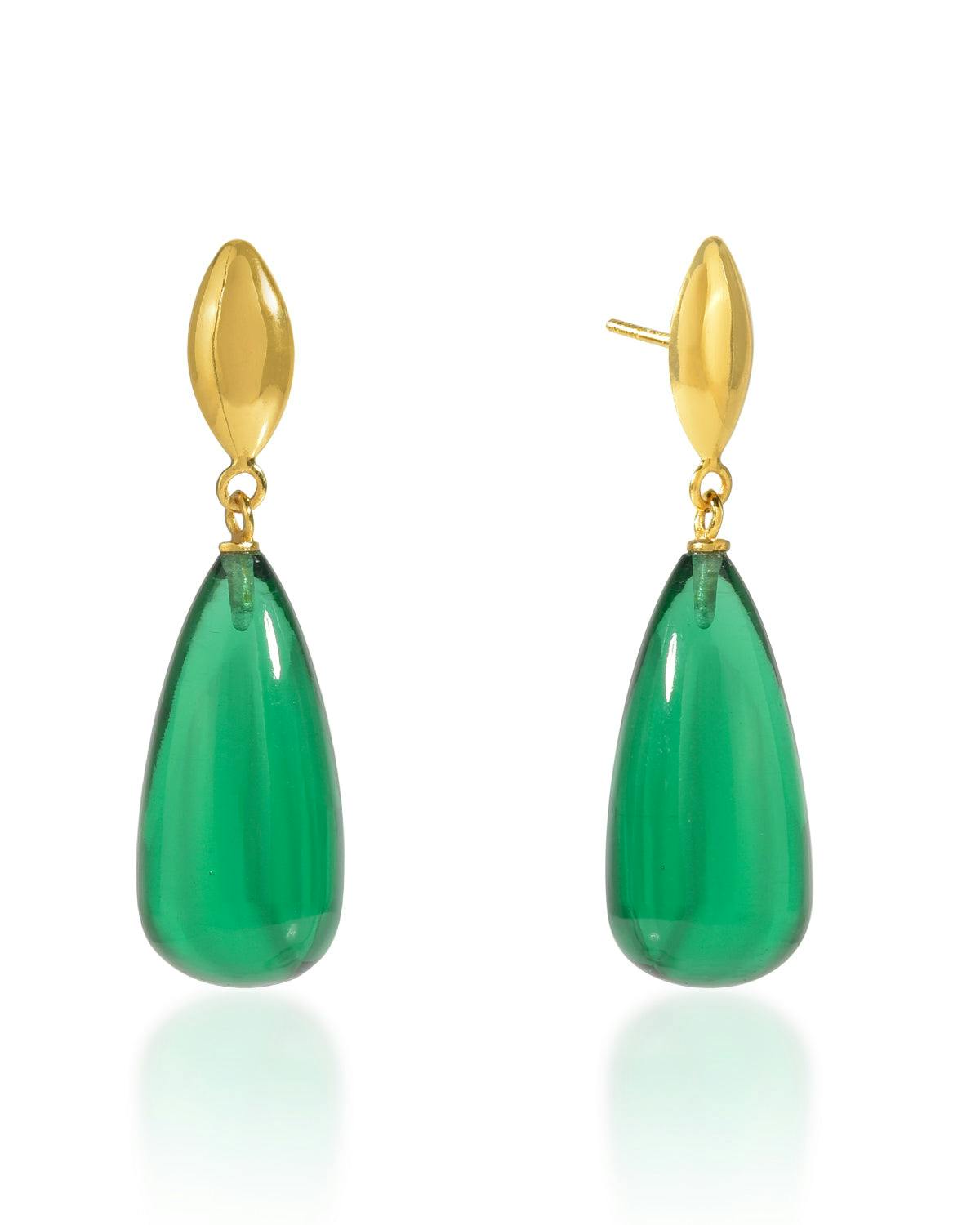 Corine Earrings Emerald