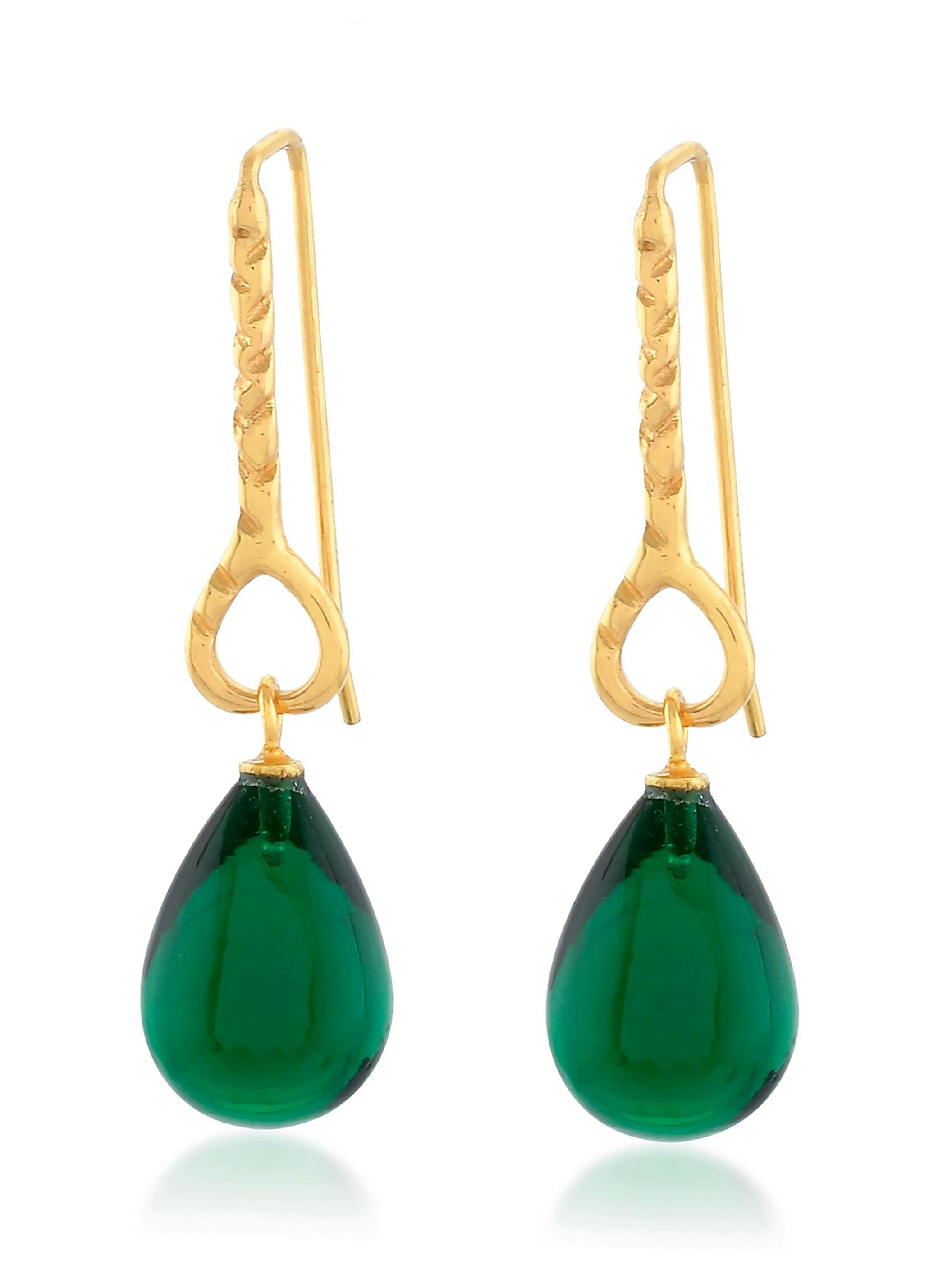 Helena Earrings Emerald