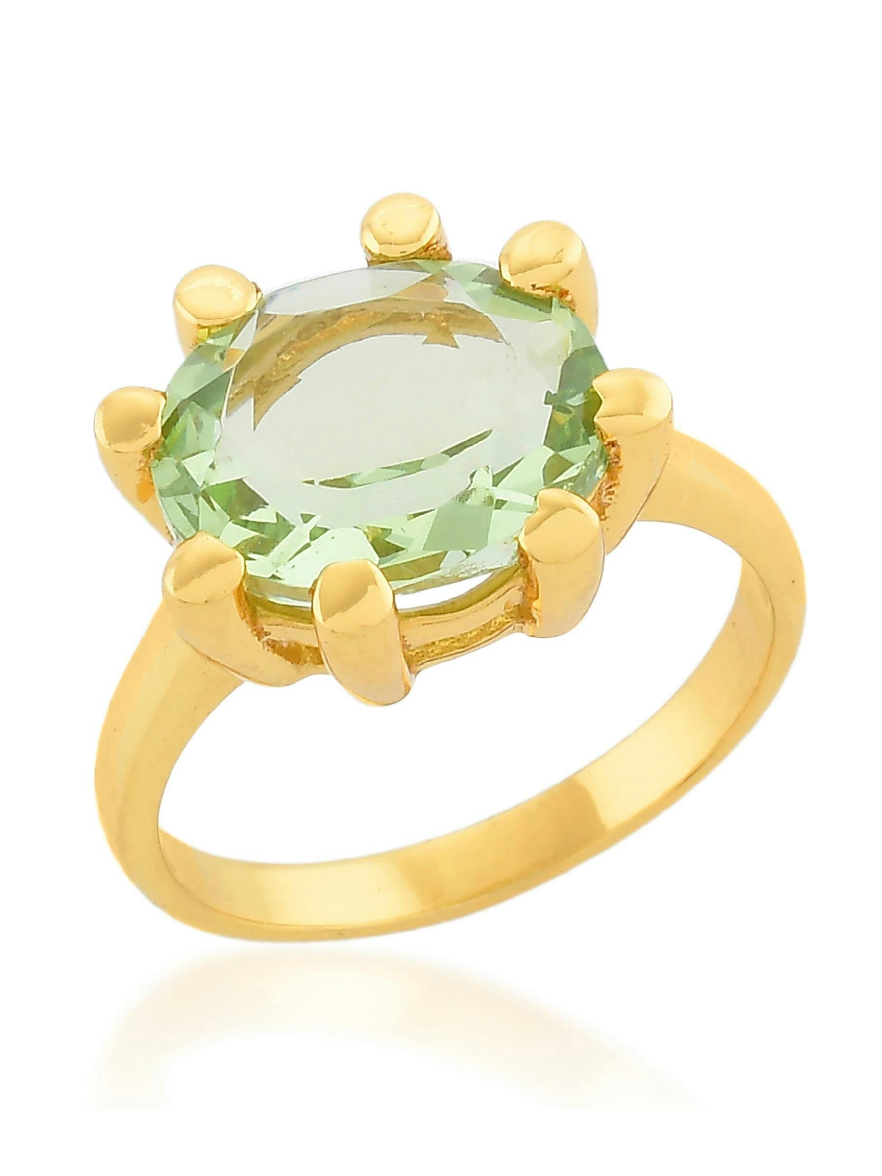 Oval Claw Ring Soft Green