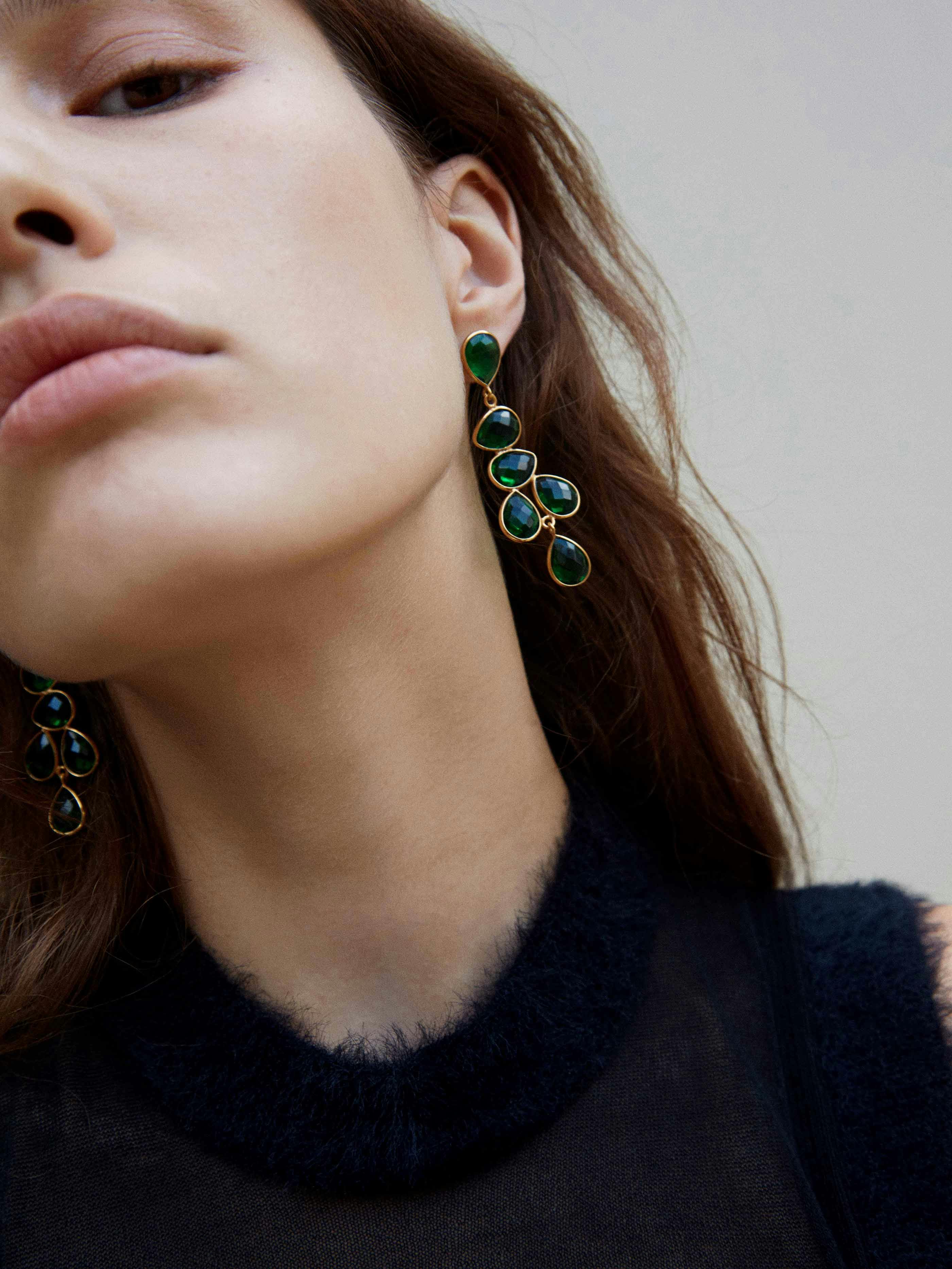 Sheena Earrings Emerald