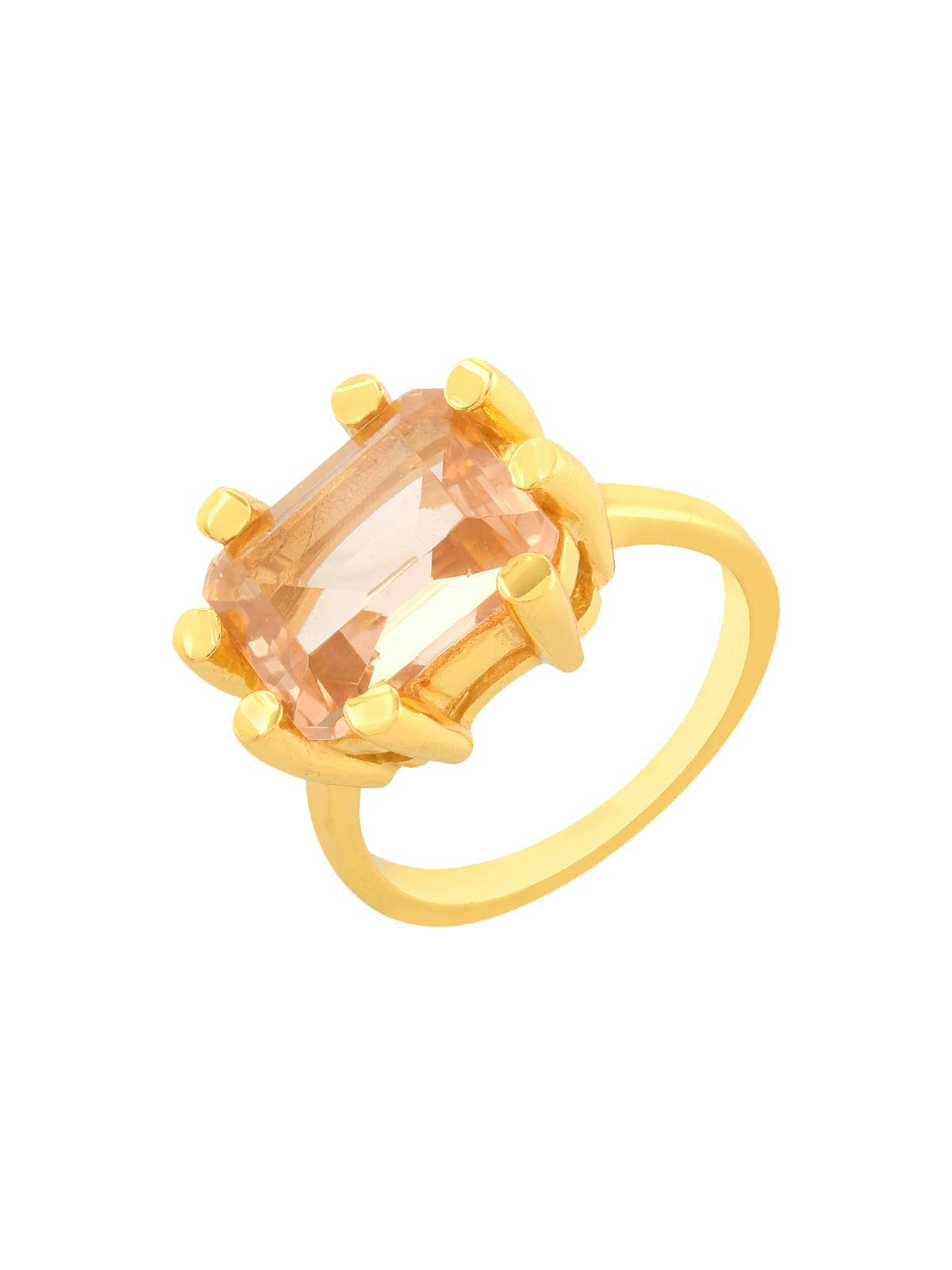 Square Claw Ring Champagne