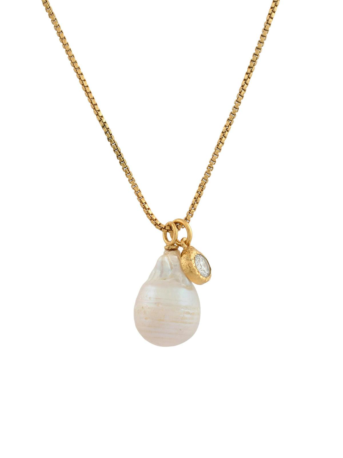 Odessa Necklace Clear and Pearl